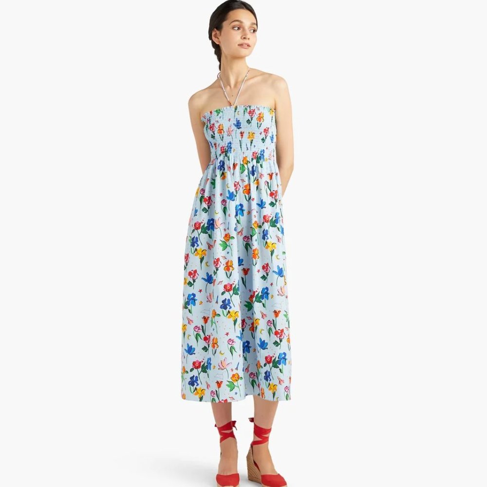 Hill House Home Lucy Nap Dress Blue Space Floral